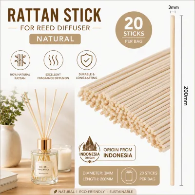 Rattan Reed Stick Premium Grade Reed Rattan Sticks Fiber Stick (Black) - Ecovera
