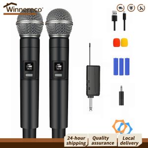 Wireless Microphones for Karaoke and Live Events Portable Dynamic Microphones with Adjustable Settings and Long-lasting Battery