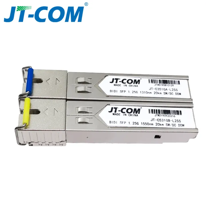 JT-COM a pair SFP Module Fiber SC Transceiver with DDM, BIDI 1.25G ...