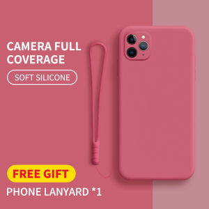 YBD case For Xiaomi Redmi 9 Accurate camera hole protection Casing Thin Soft Liquid Silicone Cover Candy Color Cases with free phone Lanyard