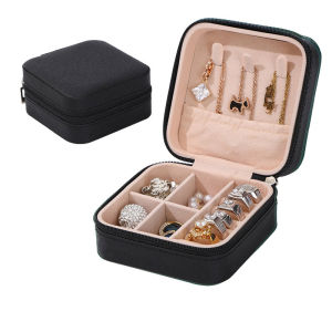 SIGVARD - Kotak Perhiasan Emas penyimpanan Anting Cincin kalung Jewelry Box Resleting Case TK02