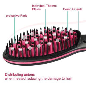 Electric Hair Iron Straightener Hair Straightening Brush with Temperature LCD Display / Sikat Pelurus Rambut