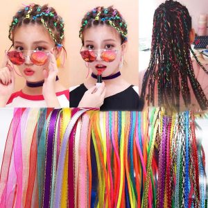 Colorful Braided Hair Rope Color Rope Braids Ribbon Hair Tie Headgear