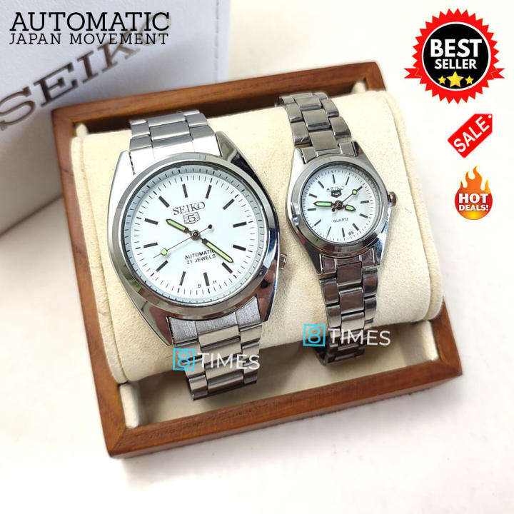 Seik0 5 21 Jewel AUTOMATIC Stainless Waterproof SILVER White Dial