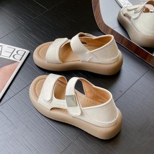 [Free Shipping] 2026 Summer New Collection: Thick-Soled Open-Toe Casual Slip-On Sandals With Velcro Straps Simple And Versatile Available In Plus Sizes For Women