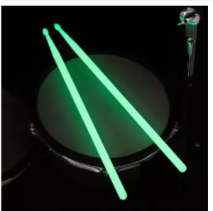 1-Pair 5A Luminous Drumsticks Classic Waterdrop Tip Nylon Neon Colored Glowing Drum Sticks-Ideal for Beginners