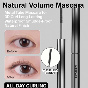 Small Steel Tube Mascara Waterproof Volume Black Mascara No Flaking Lengthening Mascara Professional Makeup