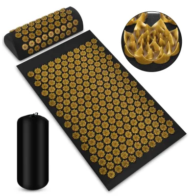 Pranamat Eco Lotus Spike Mat Acupuncture Massage Cushion Kuznetsovs Applicator for Neck Foot Back Yoga Acupressure Massage Mat