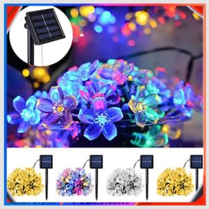 Solar Christmas Light Solar Cherry Blossom Strings Lights Solar LED Sloar sakura Light Peach Blossom copper-wire Lamp Fairy Lights Lampu Lip Lap kelip2 Hiasan Solar garland Outdoor Garden Party Wedding Christmas New Year Decoration Light