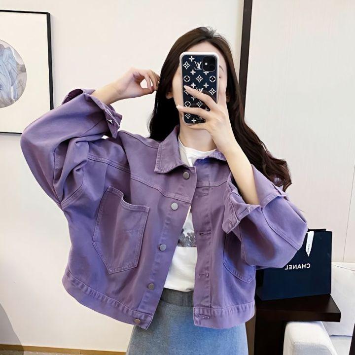 Cropped lilac denim sales jacket