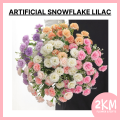 (15 FLOWERS) SNOWFLAKE LILAC Artificial Fake Flower Bouquet Living Room Home Decor Decoration Bunga Hiasan Rumah Meja. 
