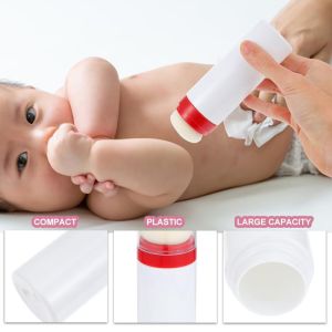 2Pcs Powder Puff Travel Body Powder Container with Puff for Loose Application and Baby Skin .8X1.9X1.9 Inch