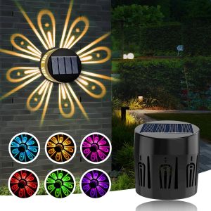 Creative Solar LED Light Outdoor ABS Low Wattage 8~12 Hours Working Time RGB Garden Lighting Fence with Shadow for Holiday Decorations