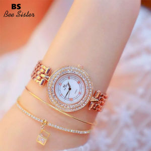 BS Bee Sister 1559 New Arrivals Fashion Womens Watches Stainless Steel Alloy Strap Quartz Waterproof Casual Watches Elegant Full Diamonds Rhinestone Gold Silver Luxury Beautiful Ladies Wristwatches