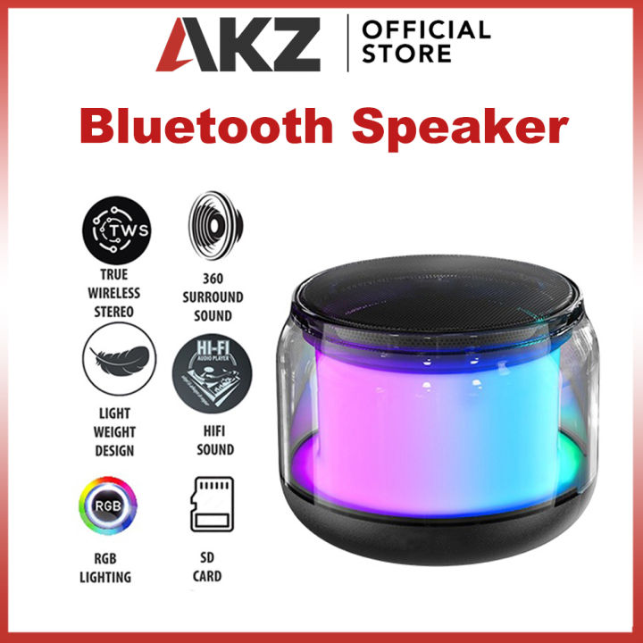 Portable Wireless Bluetooth RGB LED Speaker 360° Loud Stereo Speaker 3D  Surround