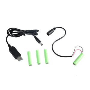 1 Set 3A Fake Elimination USB 5V2A Power Supply Adapter Cable Wire Cord to Replace for 4pc 1.5V 3A LR03