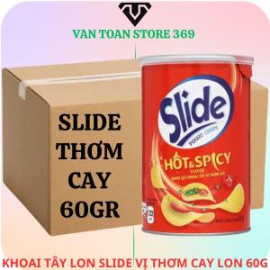 Bánh lát khoai tây SLIDE vị thơm cay lon 60g