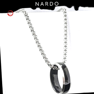 Kalung Titanium Pria Terbaru Liontin Cincin Hitam Keren Distro Anti Karat Stainless Steel Model Rollo Aksesoris Perhiasan Import
