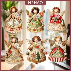 N2HAO  6Pcs Giáng Sinh Thiên Thần Mặt Dây Chuyền Cổ Điển Giáng Sinh Thiên Thần Giấy Mặt Dây Chuyền Cây Giáng Sinh Trang Trí Nội Thất Cho Nhà Xmas Tường Treo Trang Trí