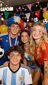 Flag Tattoo Stickers 3pcs Waterproof Temporary Face Body Stickers Football Fan Party Decor