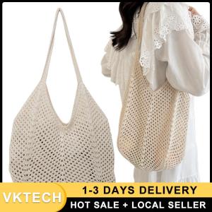 Elegant Women Knitting Shoulder Bag in Bright Colors Perfect for Summer Outings and Casual Day Trips