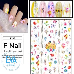 Sticker Dán Móng Tay 3D Dạng Decal Dán Móng Chống Nước Hoạ Tiết Bông Hoa Nhiều Màu Sắc Dễ Thương Cute Colorful Flower F537