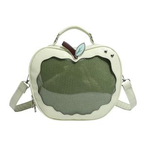 Women Bag Lovely Itabag Preppy Styles Crossbody Bag Girls Apples Shape Backpack PU Leather Shoulder Bag for Pin Display