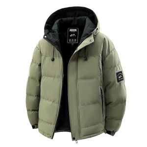 2026 winter new hoodie mens middle-aged and young trend thickened cold-proof fleece jacket mens winter