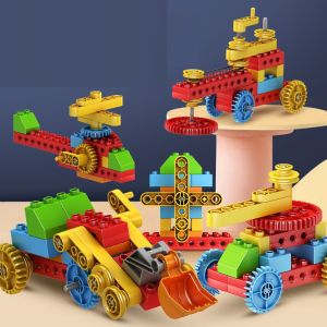 ตัวต่อชิ้นใหญ่ เข้ากันได้กับ LEGO เนื้อพลาสติกคุณภาพดี  แข็งแรง  ประกอบของเล่นเพื่อการศึกษา กลไกฟันเฟืองหลากหลาย ส่งจากไทย