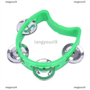 langyouzi9 Cầm tay Tambourine kim loại chuông nhựa Bộ gõ cho KTV bên Kid trò chơi đồ chơi