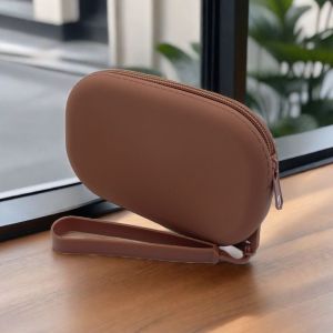 DISKAS Rectangle Silicone Cosmetic Bag Morandi Color Coin Purse Small Item Bag Cute Large Capacity Multifunction Storage Bag Data Cable Storage Bag