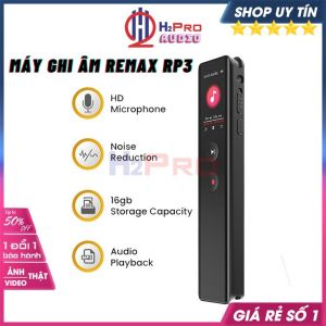 Máy Ghi Âm Mini Remax Rp3 Máy Ghi Âm Chuyên Nghiệp Thu Phát Âm Thanh Rõ Nét Chống Ồn Bộ Nhớ 16G Pin Sạc-H2Pro Audio