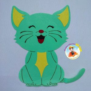 Con mèo đồ chơi vải nỉ trang trí trường lớp -35cm