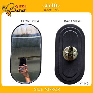 QUEENBEE 1SET/2PIECES 4X10INCH Universal Clamp Type Auto Mirror / Side Mirror KT-012 Oval type shape mirror