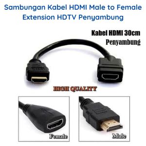 Barel Sambungan Kabel HDMI Male to HDMI Female Extension Penyambung 30 cm Adapter Extender HDTV