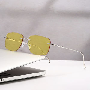 JN IMPRESSION Mens Cross-border Driving Glasses HD Frameless Sunglasses High-end Anti-ultraviolet Trimmed European and American Sunglasses