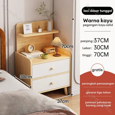 BM Nakas Kayu Minimalis Meja Samping Tempat Tidur Rak Kepala Untuk Kamar Tidur Dengan Laci