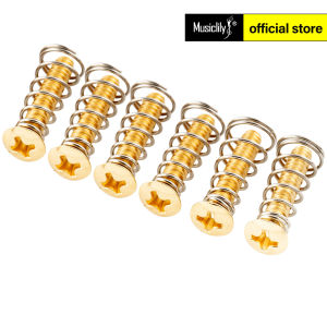 Musiclily Ultra UNC#6-32X3/4 Inch Stainless Steel Single Coil Pickup Mounting Screws and Springs Set for USA/Mexico Fender Strat Style Electric Guitar (Set of 6)