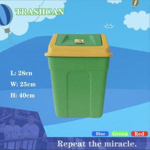 SJM  MALL WASTE CAN RECTANGULAR W/ COVER 13LITERS