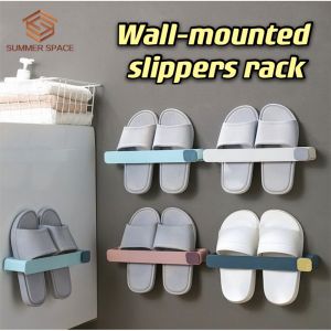 Rak Selipar Lekat Dinding Boleh Sangkut Kasut Tuala & Penutup Periuk | Wall Mounted Foldable Space Saving Pot Lid/Slipper/Towel Rack