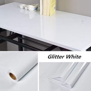 Wallpaper Dinding Dapur Polos Putih Glosy Anti Air Dan Minyak Ukuran 60 Cm X 3 Meter