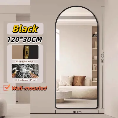【Warranty】HD Mirror High-definition Full-body Mirror Bathroom Floor Mirror Floor-To-Ceiling Wall Mounting Mirror