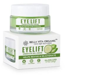 Bella Vita Organic EyeLift Hydrating Natural Under Eye Cream Gel for Dark Circles Puffy Eyes Wrinkles & Removal of Fine Lines for Women & Men 20 gm
