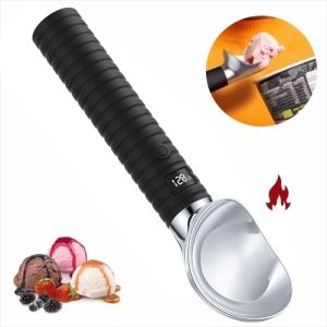 MAOMEI STUDIO Có thể sạc lại bằng USB Muỗng múc kem có chức năng làm nóng Điều chỉnh nhiệt độ Màn hình LED Muỗng múc kem Đa năng Chống gỉ Muỗng kem điện Sử dụng trong nhà bếp