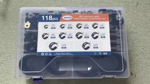 118pcs Cable Clamp 10 Sizes Stainless Steel Rubber Coated Cushioned Set 6-45mm Automotive Wiring Water Hose Fuel Line Clip for Automotive