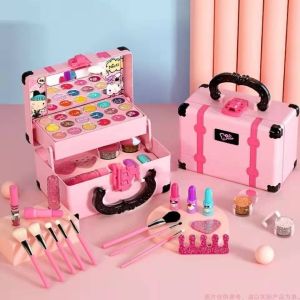 WDS Girls Makeup Toys Kosmetik Kotak Bermain Princess Makeup Girl Toy Play Set Lipstik Eye Shadow Safety Kit Alat Rias Anak Fungsi Real