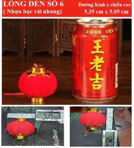 Combo 30 cái và 16 cái lồng đèn đỏ mini bằng nhựa bọc vải nhung trang trí lễ hội Tết