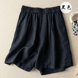 DSF Studio pendant cotton and linen wide-leg pants womens summer loose and thin shorts womens high waist and thin literary and retro casual pants outer wear