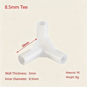 JING 5pcs 8mm Plastic Pipe Joint Connector Two way 90 Degree Tee Way White Black Elbow Connector Plant Support High Quality Tent Fixed Joints