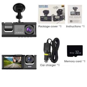 Car Recorder Mini Camera Recorder Wifi 24 Hours Parking Dual/Triple Lens 1080P Car Front Inside Car Rear Camera Night Vision Black Box